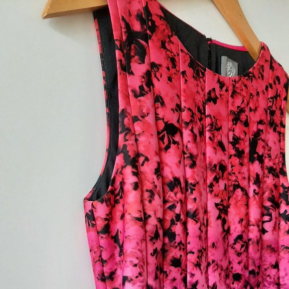 VINCE CAMUTO - Pink Floral A-Line Dress - Size  6 - Picture 2 of 6